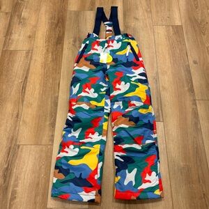 NWT 🌟BODEN🌟 ALL WEATHER SKI BIB SNOW WATERPROOF PANT VIBRANT CAMO SZ 11 / 12 Y